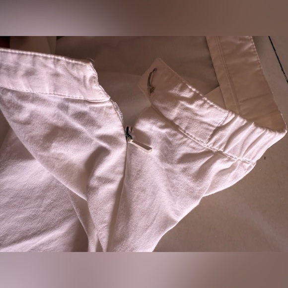 EILEEN FISHER Pants Cotton Stretch Twill Wide Cropped Side Zip White Size M - Picture 9 of 16